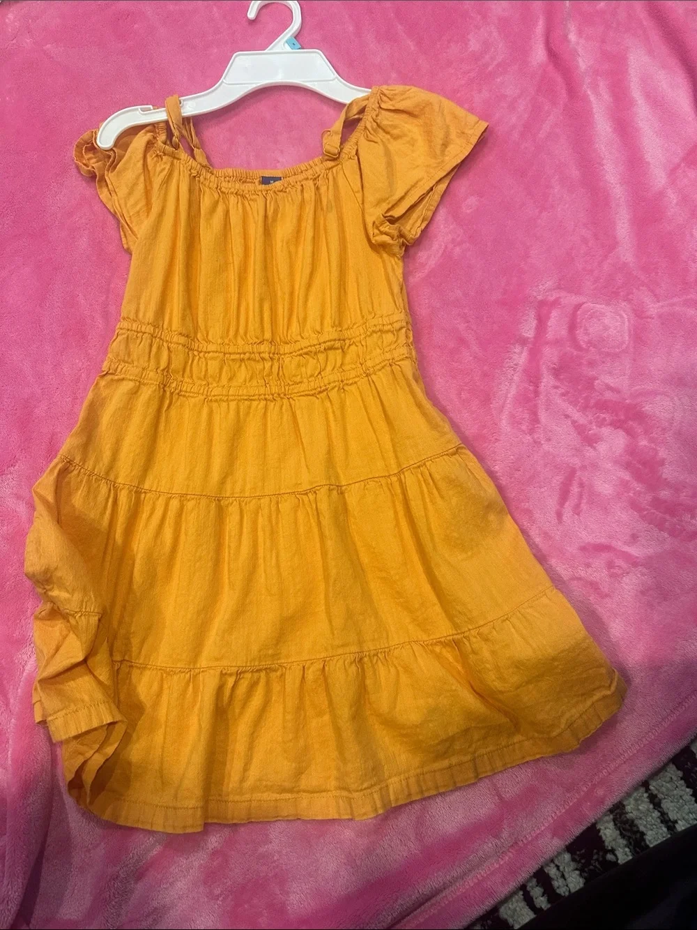 Old Navy Mustard Tiered Cotton Dress
